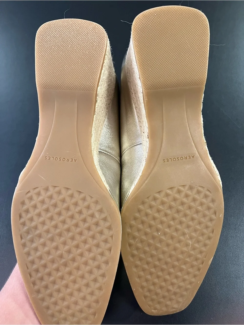628/ Aeropostale Metallic Silver Wedge Espadrille Pumps - Women's Size 10